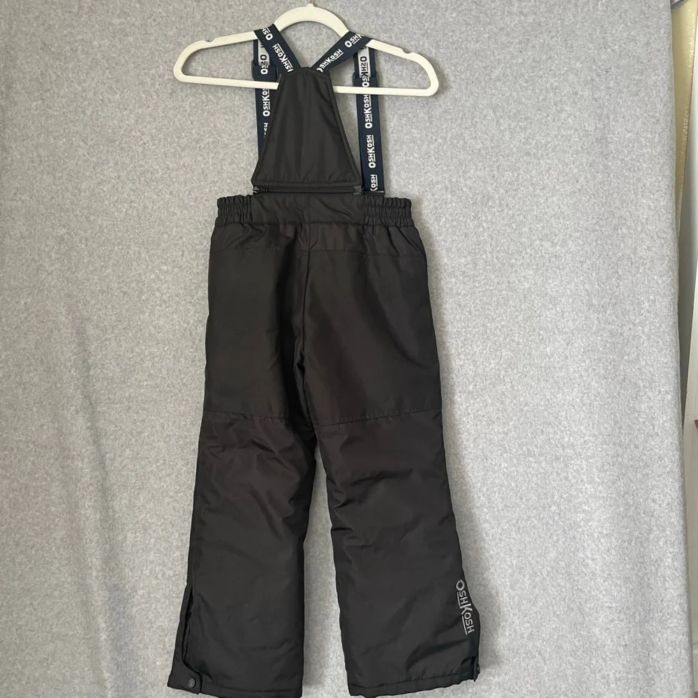 OshKosh B'gosh Black Snow Bibs Size 7 Ski Pants